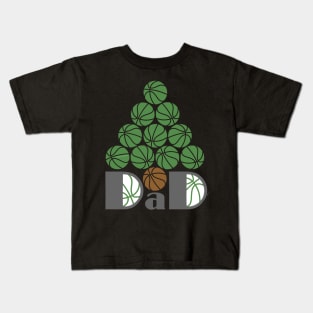 Dad Basketball Christmas Tree Kids T-Shirt